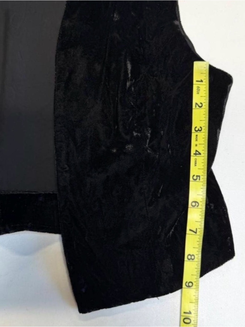 Vintage 90’s Black Velvet Open Front Vest Women’s Small Vamp Whimsigoth Goth - Picture 5 of 5